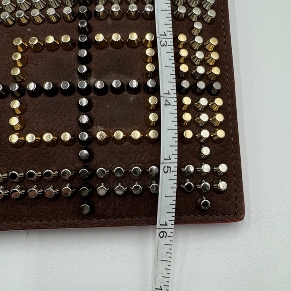 Christian Louboutin - Authentic Monogram Tritac Portfolio Spiked Leather Large - Picture 7 of 16